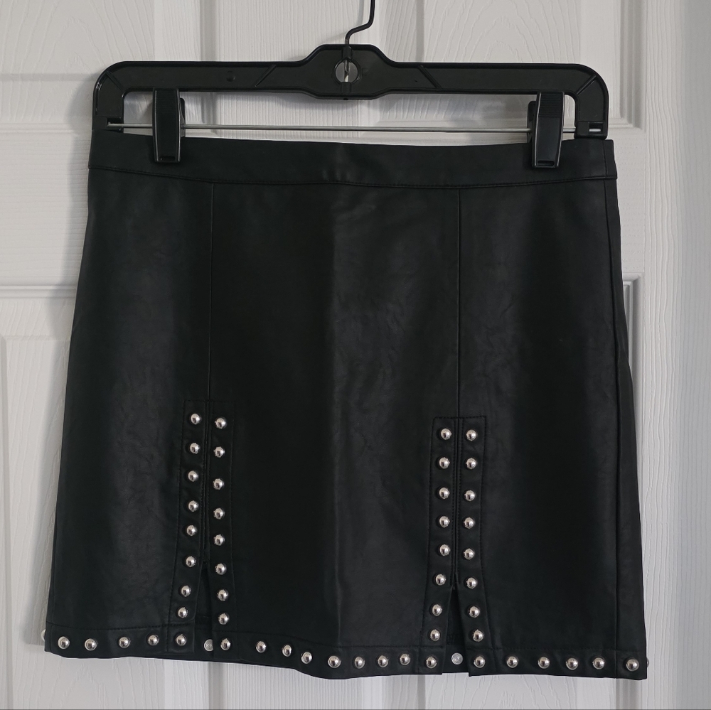 Forever 21 Black Mini Skirt with Silver Studs